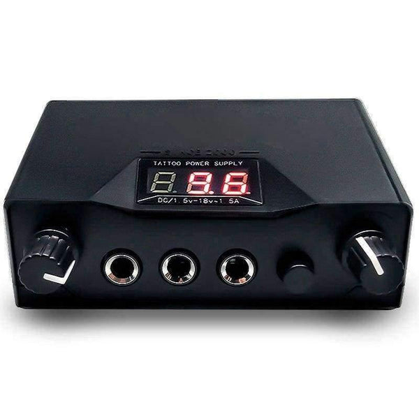 Planet Gates China / Black LCD Tattoo Power Supply Black Dual Digital plastic ABS Tattoo Machine equipment Unit for Liner & Shader Gun EU Plug