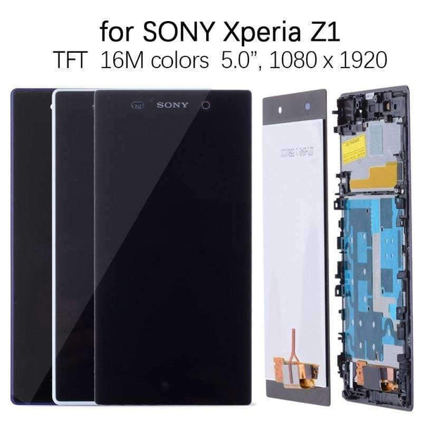 Planet Gates China / Black No Frame LCD For SONY Xperia Z1 Display Touch Screen with Frame For SONY Xperia Z1 Display L39 L39H C6902 C6903 Z1 LCD
