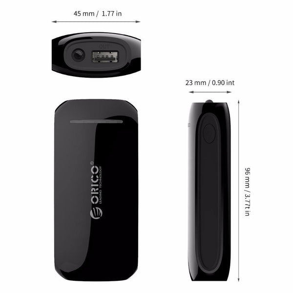 Planet Gates China / Black ORICO 4000mAh Power Bank 5V1A Charging for Smart Phones with 30cm Micro USB Cable Portable to Carry Black ABS
