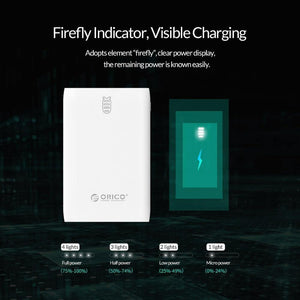 Planet Gates China / Black ORICO 6000mAh Power Bank Dual USB with LED Indicator For iPhone Mobile Phone External Battery Pack Mini Portable Power Bank