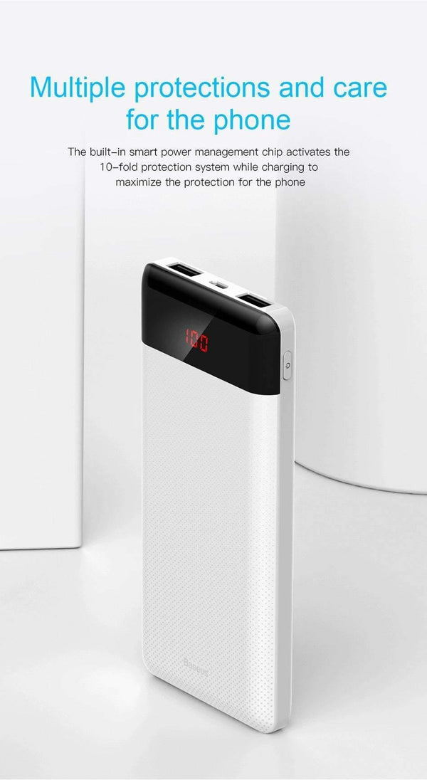 Planet Gates China / Black Power Bank Baseus 10000mAh Power Bank For Xiaomi Samsung iPhone Huawei Powerbank Portable Mini Dual USB Charging External Battery Pack Bank