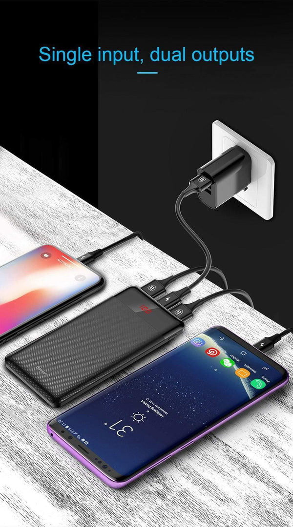 Planet Gates China / Black Power Bank Baseus 10000mAh Power Bank For Xiaomi Samsung iPhone Huawei Powerbank Portable Mini Dual USB Charging External Battery Pack Bank