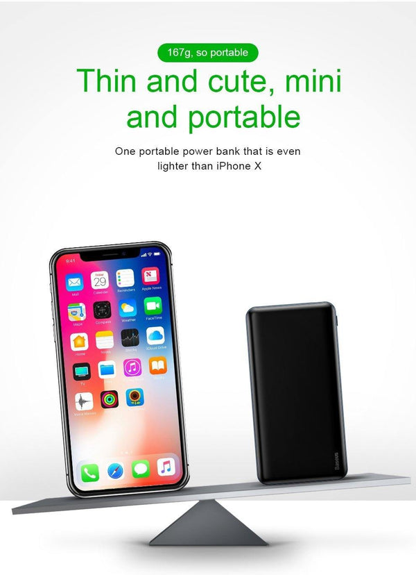 Planet Gates China / Black Power Bank Baseus USB PD Fast Charging Power Bank For iPhone Xs Xs Max XR 2018 X 8 8 Plus Powerbank 3A Quick Charge USB Type C Power Bank