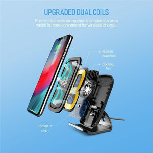 Planet Gates China / Black ROCK 7.5W/10W Qi Wireless Charger with Cooling Fan for iPhone XS MAX XR X Samsung Galaxy S9 8 Note 9 Fast Phone Charger Holder
