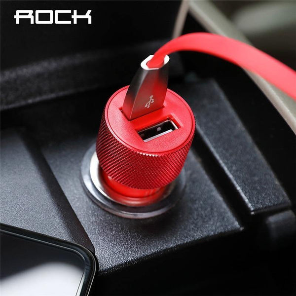 Planet Gates China / black ROCK Car Phone Charger Dual USB Output 5V2.4A Fast Charging Mobile Phone Travel Adapter Cigar Lighter Car Phone USB Charger