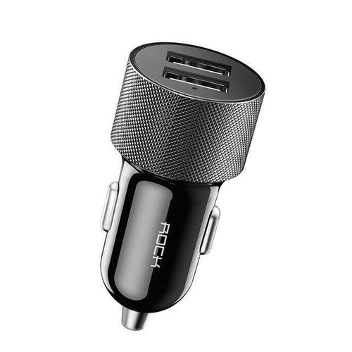 Planet Gates China / black ROCK Car Phone Charger Dual USB Output 5V2.4A Fast Charging Mobile Phone Travel Adapter Cigar Lighter Car Phone USB Charger