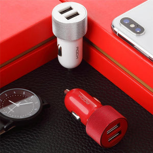 Planet Gates China / black ROCK Car Phone Charger Dual USB Output 5V2.4A Fast Charging Mobile Phone Travel Adapter Cigar Lighter Car Phone USB Charger