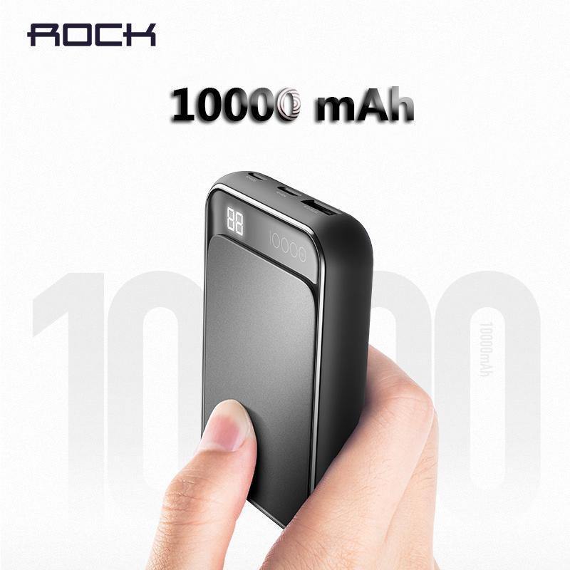 Planet Gates China / Black ROCK Led Mini Power Bank 10000mAh Portable External Battery Thin Poverbank For iPhone X 8 7 6 Samsung S8 S9 Xiaomi mi power bank