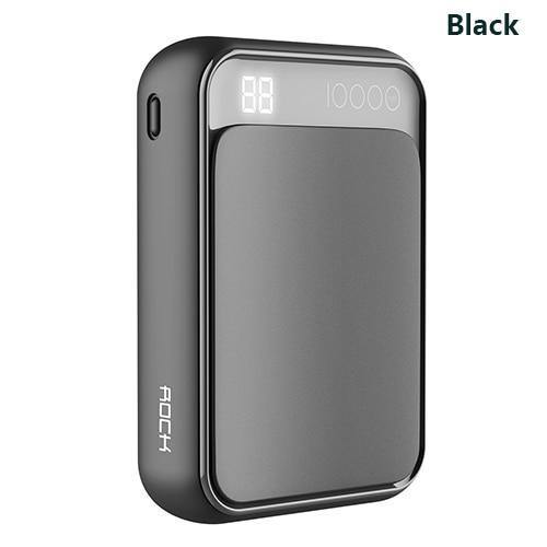 Planet Gates China / Black ROCK Led Mini Power Bank 10000mAh Portable External Battery Thin Poverbank For iPhone X 8 7 6 Samsung S8 S9 Xiaomi mi power bank