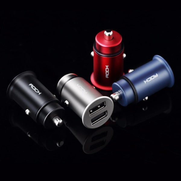 Planet Gates China / Black ROCK Mini Dual Usb Car charger for phone 5V4.8A 2 Port USB Fast Car Charger for iPhone X 8 7 6 Samsung Huawei Xiaomi,etc