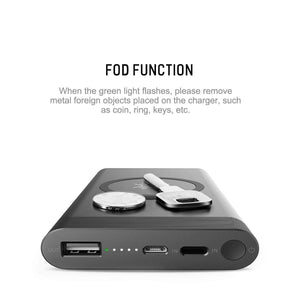 Planet Gates China / Black ROCK Power Bank 10000mah QI Wireless Charger Portable External Battery Built-in Powerbank For iPhone X 8 Samsung S8 S9 Plus
