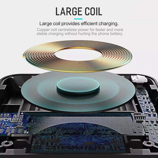 Planet Gates China / Black ROCK QI Wireless Charger Power Bank 10000mah Portable External Battery Charger Powerbank For iphone Samsung Xiaomi