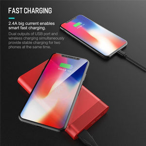 Planet Gates China / Black ROCK QI Wireless Charger Power Bank 10000mah Portable External Battery Charger Powerbank For iphone Samsung Xiaomi