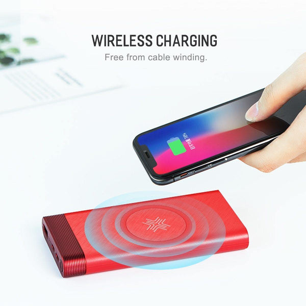 Planet Gates China / Black ROCK QI Wireless Charger Power Bank 10000mah Portable External Battery Charger Powerbank For iphone Samsung Xiaomi