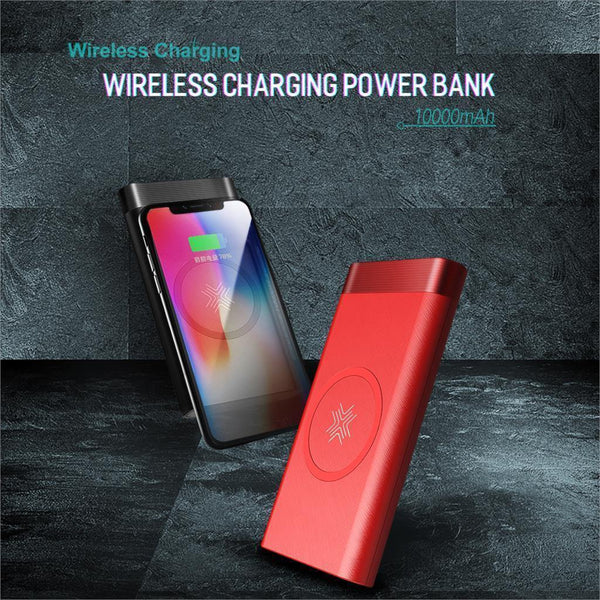 Planet Gates China / Black ROCK QI Wireless Charger Power Bank 10000mah Portable External Battery Charger Powerbank For iphone Samsung Xiaomi