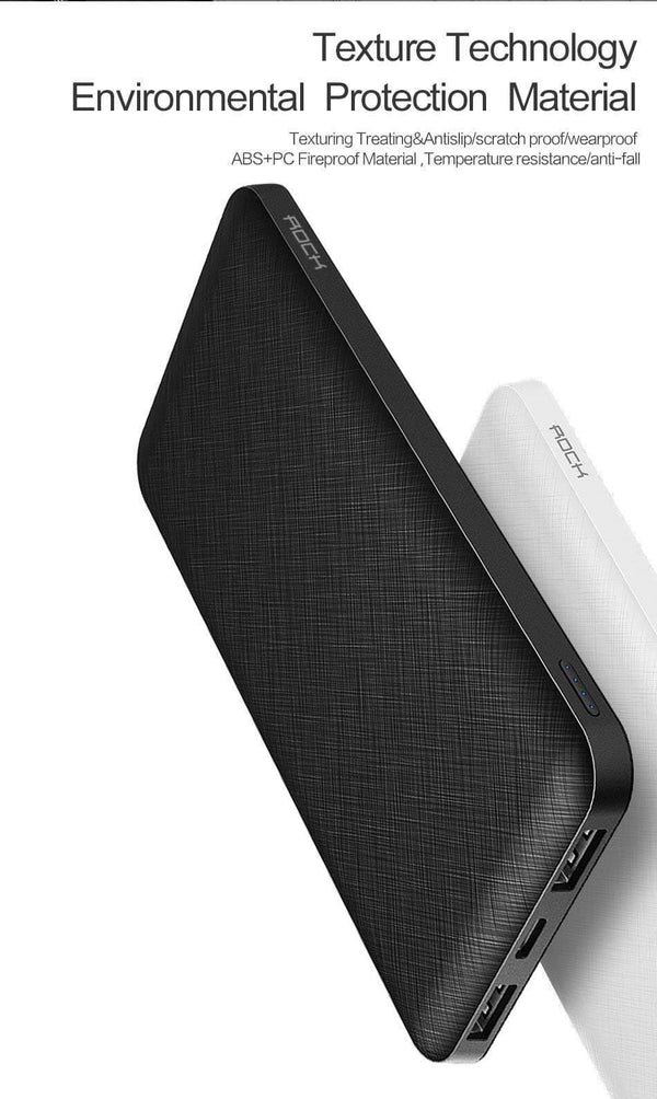 ROCK Slim Power Bank 10000 mAh Portable Charging Ultra thin Powerbank external battery backup pack for iPhone poverbank 10000mah - Planet Gates