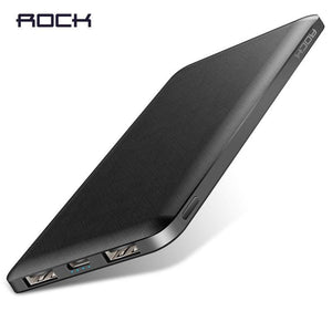 Planet Gates China / Black ROCK Slim Power Bank 10000 mAh Portable Charging Ultra thin Powerbank external battery backup pack for iPhone poverbank 10000mah