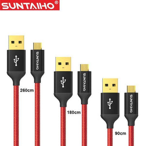Planet Gates China / Black Suntaiho [3 PACK] 5V2.5A Micro USB Cable For Samsung xiaomi Braided Fast USB Charge & data Cable Mobile Phone USB Charger Cable