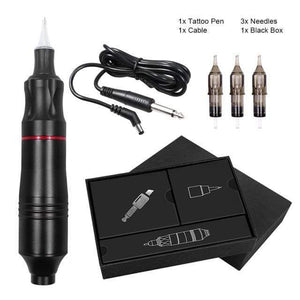 Planet Gates China / Black tattoo machine Tattoo Machine Kit Complete Rotary Pen Eyebrow Cartridge Tattoo Machine Set Professional Tattoo Kits for Tattoo Body Art