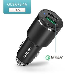 Planet Gates China / Black Ugreen Car Charger Dual USB Quick Charge 3.0 for iPhone X 8 QC 3.0 Car-Charger for Samsung Galaxy S9 Fast Phone Charger for LG