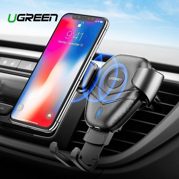 Planet Gates China / Black Ugreen Qi Car Wireless Charger for iPhone Xs XR X 8 10W Fast Wireless Charging for Samsung Galaxy S9 S8 Car Phone Holder Charger