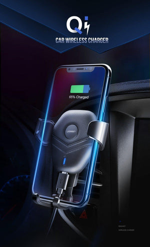 Planet Gates China / Black Ugreen Qi Car Wireless Charger for iPhone Xs XR X 8 10W Fast Wireless Charging for Samsung Galaxy S9 S8 Car Phone Holder Charger