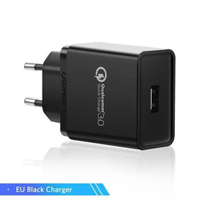 Planet Gates China / Black Ugreen USB Charger 18W Quick Charge 3.0 Mobile Phone Charger for iPhone Fast QC 3.0 Charger for Huawei Samsung Galaxy S9+ S8+