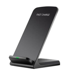 Planet Gates China / black / universial 10W Portable Vertical Double Coil Wireless Charger with LED Indicator Fast Charger for Qi Standard Smart Mobile Phone Charger