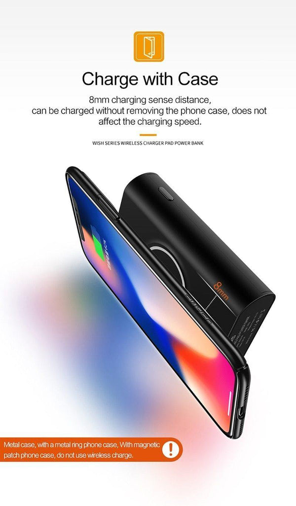 Planet Gates China / Black USAMS Wireless Charge Power Bank Dual USB Output Portable External Battery Charging For iphone X 8 samsung S9 huawei xiaomi