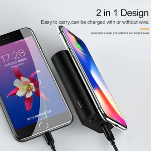 Planet Gates China / Black USAMS Wireless Charge Power Bank Dual USB Output Portable External Battery Charging For iphone X 8 samsung S9 huawei xiaomi