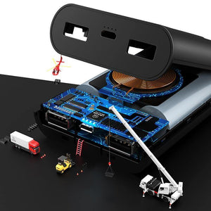 Planet Gates China / Black USAMS Wireless Charge Power Bank Dual USB Output Portable External Battery Charging For iphone X 8 samsung S9 huawei xiaomi