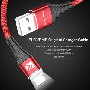 FLOVEME LED USB Type C Cable For One Plus 6 5t Xiaomi Mi6 Mobile Phone Type-C Charger Cable For Samsung Galaxy Note 9 8 S9 USB C - Planet Gates