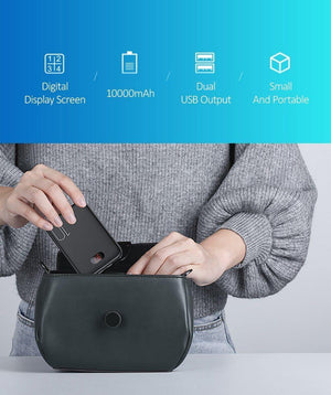 Planet Gates China / Black with LED Power Bank for xiaomi mi iPhone,USAMS Mini Pover Bank 10000mAh LED Display Powerbank External Battery Poverbank  Fast charging