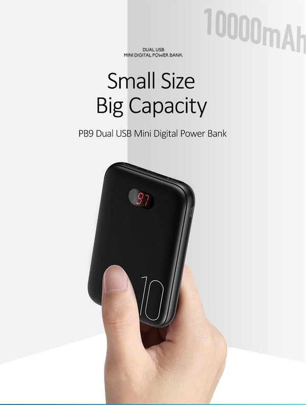 Planet Gates China / Black with LED Power Bank for xiaomi mi iPhone,USAMS Mini Pover Bank 10000mAh LED Display Powerbank External Battery Poverbank  Fast charging
