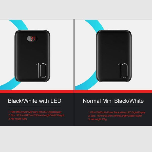 Planet Gates China / Black with LED Power Bank for xiaomi mi iPhone,USAMS Mini Pover Bank 10000mAh LED Display Powerbank External Battery Poverbank  Fast charging