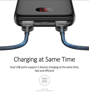 Planet Gates China / Black with LED Power Bank for xiaomi mi iPhone,USAMS Mini Pover Bank 10000mAh LED Display Powerbank External Battery Poverbank  Fast charging