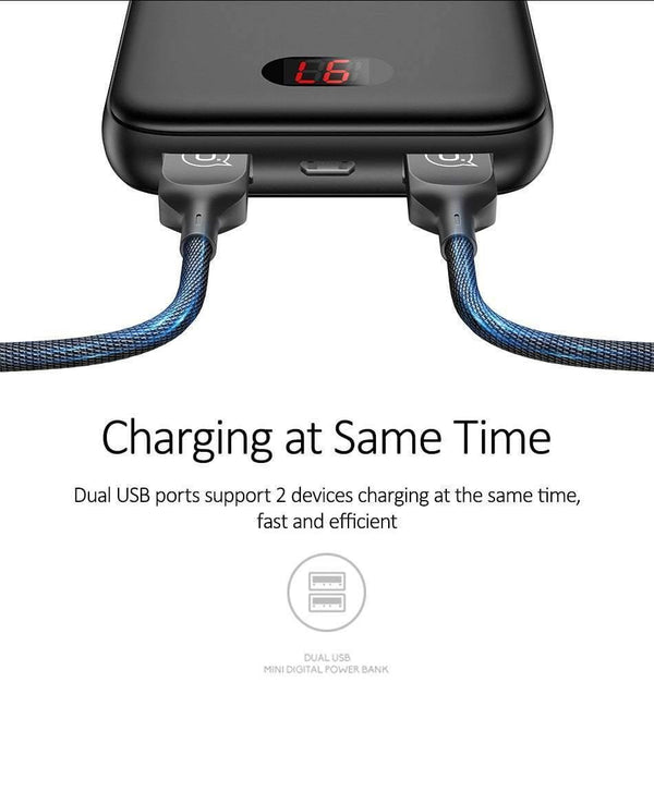 Planet Gates China / Black with LED Power Bank for xiaomi mi iPhone,USAMS Mini Pover Bank 10000mAh LED Display Powerbank External Battery Poverbank  Fast charging
