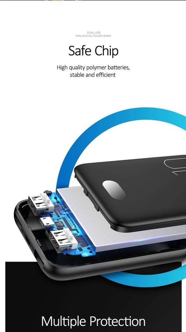 Planet Gates China / Black with LED Power Bank for xiaomi mi iPhone,USAMS Mini Pover Bank 10000mAh LED Display Powerbank External Battery Poverbank  Fast charging