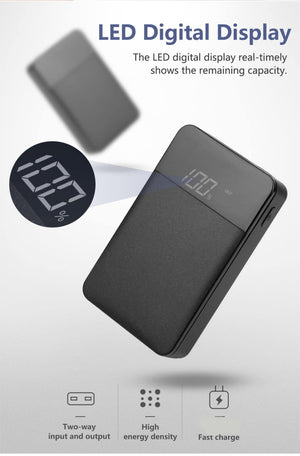 Planet Gates China / Black1 ROCK Mini 10000mAh Power Bank with Digital Display Dual USB External Battery PoverBank Powerbank for iphone XS Max Xiaomi