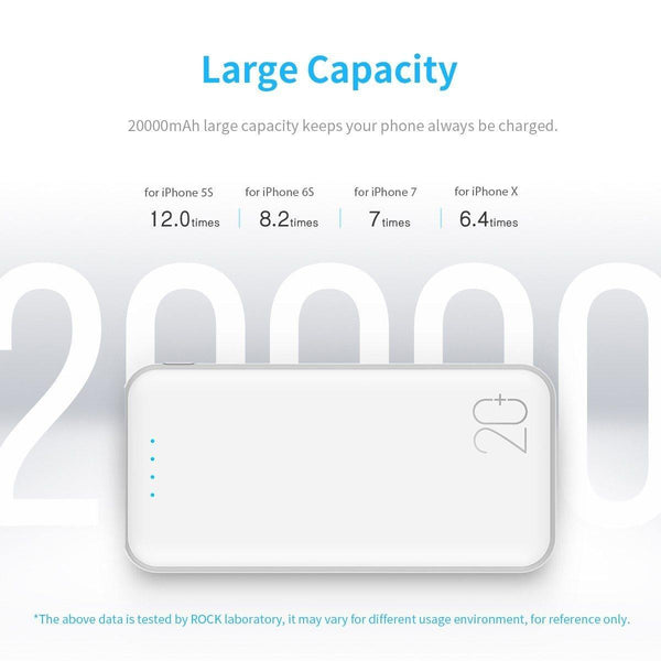 Planet Gates China / Black2 ROCK Power Bank 20000mAh Portable External Battery Charger Dual USB PowerBank for iphone Samsung Xiaomi