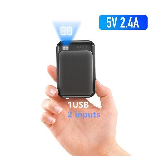 Planet Gates China / Black1 ROCK Mini 10000mAh Power Bank with Digital Display Dual USB External Battery PoverBank Powerbank for iphone XS Max Xiaomi