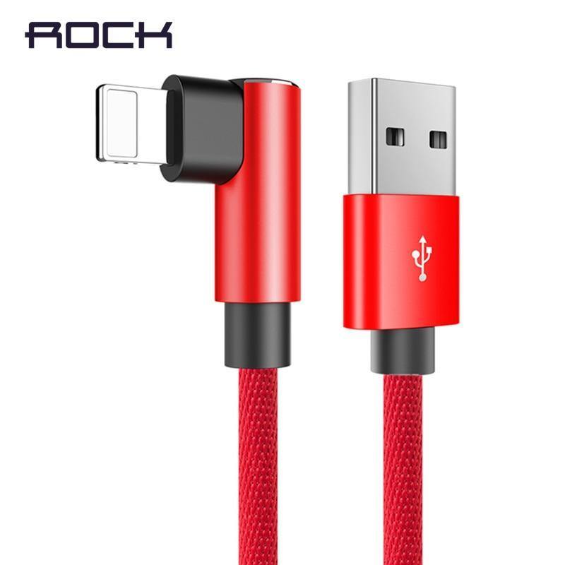 Planet Gates China / Blue / 200cm ROCK L-Shape USB Mobile Phone Cable For iPhone X 8 7 6 6s Plus se 5 iPad Air Mini Fast Charging Charger Data Mobile Phone Cord