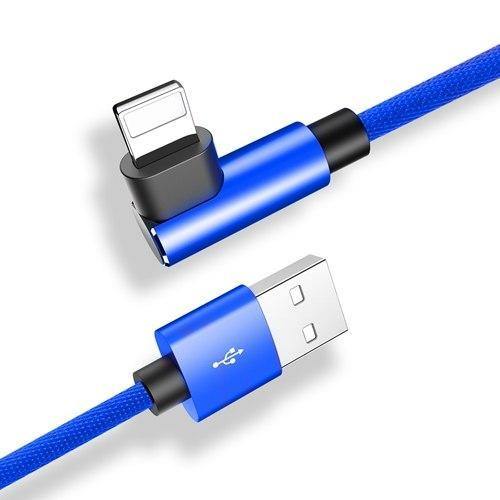 Planet Gates China / Blue / 200cm ROCK L-Shape USB Mobile Phone Cable For iPhone X 8 7 6 6s Plus se 5 iPad Air Mini Fast Charging Charger Data Mobile Phone Cord