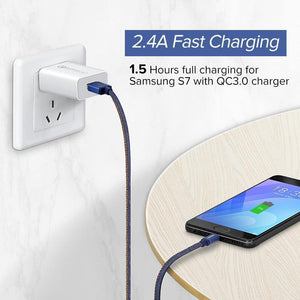 Planet Gates China / Blue / 50cm Ugreen Micro USB Charging Cable for Xiaomi Note 2.4A Fast Charger Mobile Phone USB Cable for Samsung S7 Huawei Android USB Cord