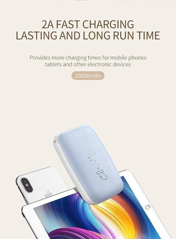 Planet Gates China / Blue Baseus 10000mAh Mini Handwarmer Power Bank For iPhone Samsung Huawei Xiaomi USB Powerbank Portable External Battery Charger Bank