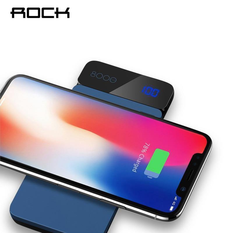 Planet Gates China / Blue ROCK 8000mAh QI Wireless Charger Power Bank 2A Portable External Battery Charger Powerbank For iPhone X 8 Samsung