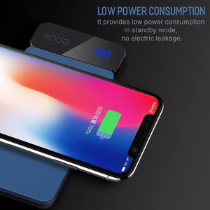 Planet Gates China / Blue ROCK QI Wireless Charger Power Bank 8000mah with Digital Display 5V 2A 5W External Battery Powerbank for iphone X Samsung Xiaomi