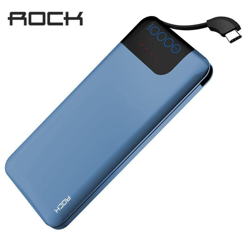 Planet Gates China / Blue ROCK Quick Charge Power Bank 10000mAh 5V/9V/12V Smart QC 3.0 Powerbank with Digital Display TYPE C Portable External Battery