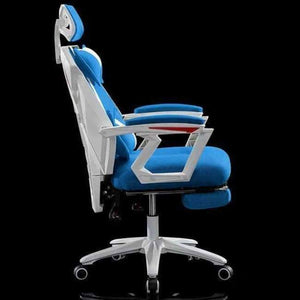 Planet Gates China / Blue with footrest Attachment Computer Household Work An Office Netting Can Lie Swivel Boss Chair Noon Break Game Electric