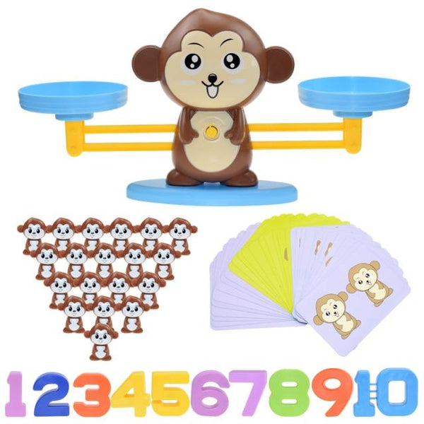 Planet Gates China / brown monkey Montessori Math Toy Digital Monkey Balance Scale Educational Math Penguin Balancing Scale Number Board Game Kids Learning Toys